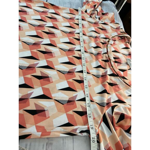 JM Collection Embellished Tunic Top Womens M Mosaic 3/4 Sleeves Scoop Neck - Picture 6 of 12